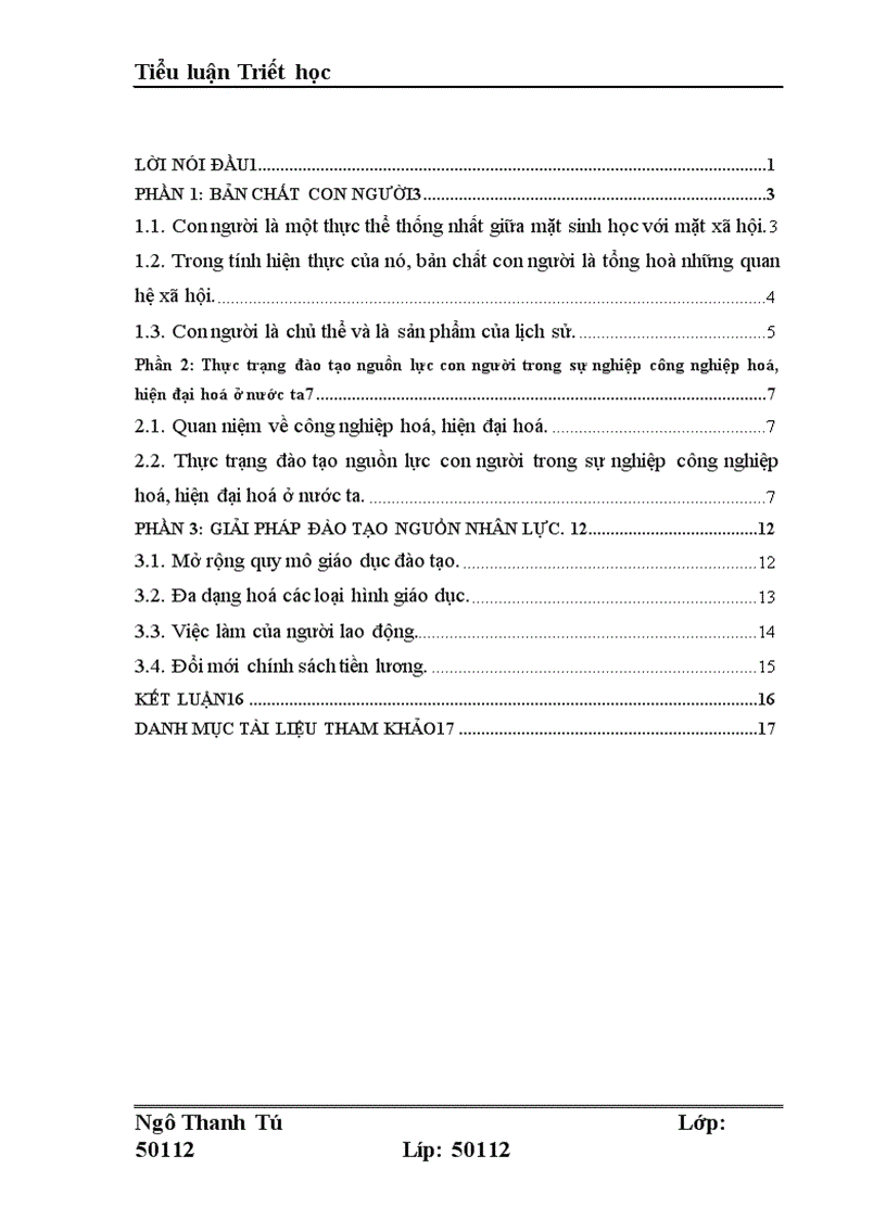 image for page Lý luận về con người và vấn đề đào tạo nguồn lực con người trong sự nghiệp công nghiệp hoá hiện đại hoá đất nước 1