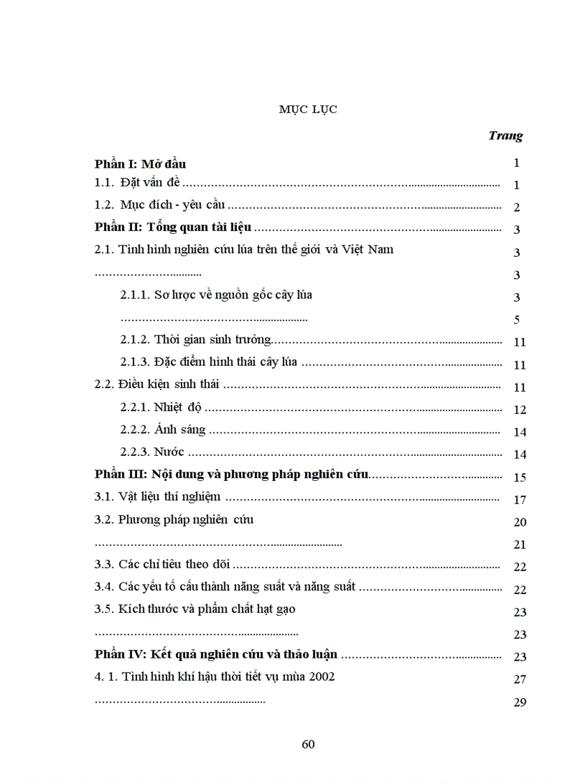image for page Đánh giá năng suất và khả năng chống chịu sâu bệnh của các dòng triển vọng trong tập đoàn quan sát vụ mùa năm 2002 tại Thanh Trì Hà Nội