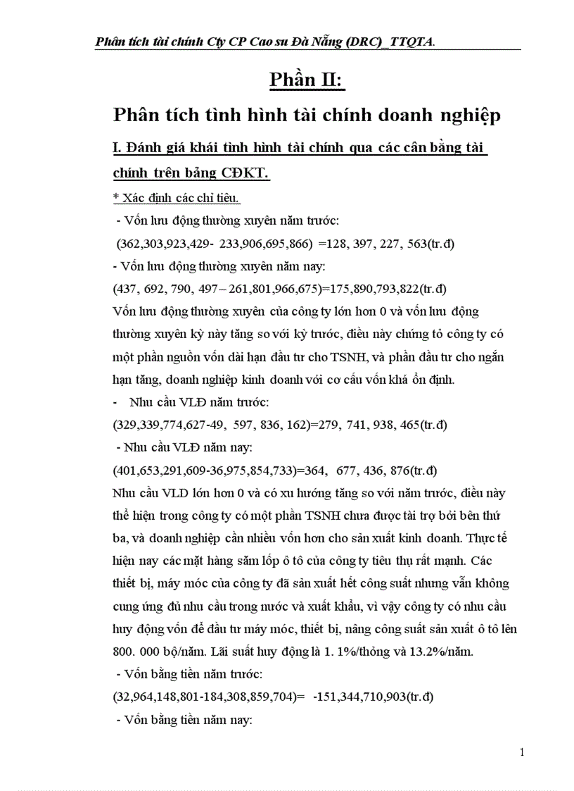 image for page Phân tích tài chính Cty CP Cao su Đà Nẵng DRC TTQTA