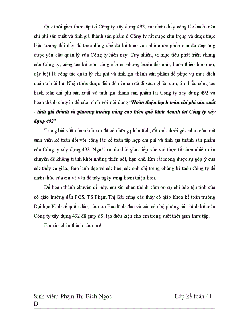 image for page Hoàn thiện hạch toán chi phí sản xuất tính giá thành sản phẩm và phương hướng nâng cao hiệu quả kinh doanh tại Công ty xây dựng 492 1