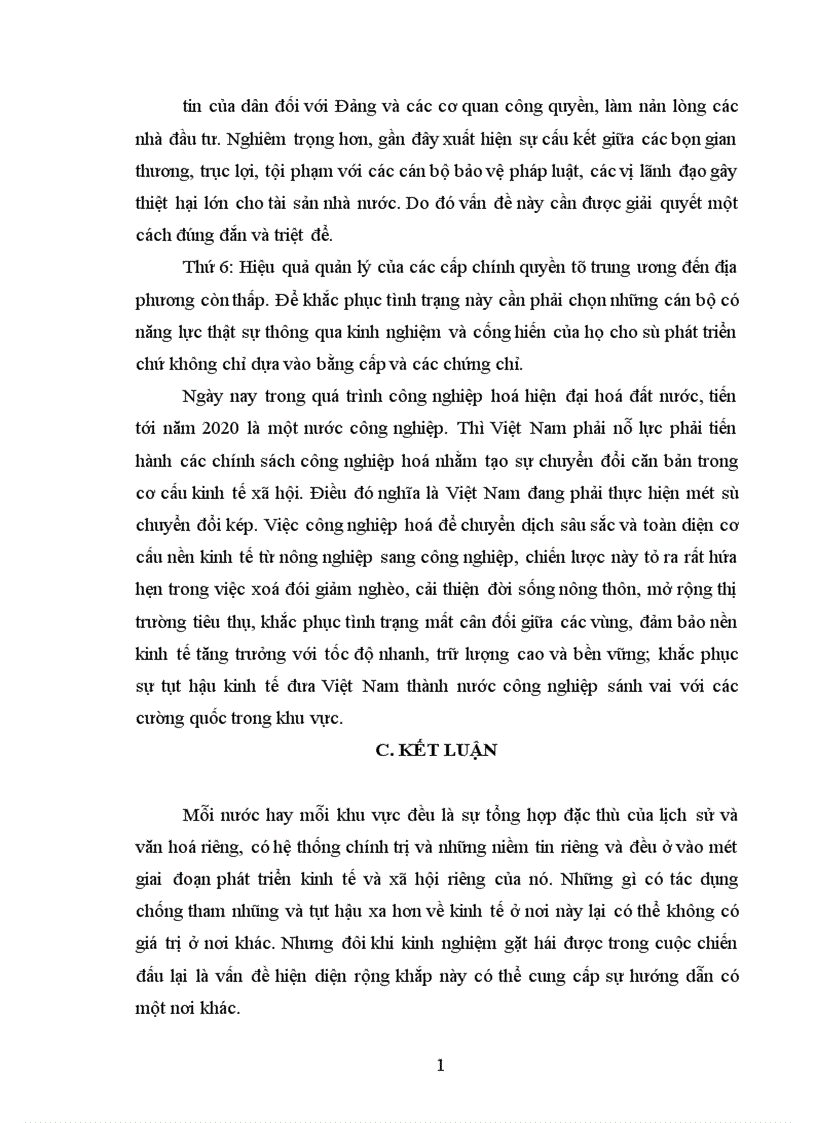 image for page Các biện pháp phòng chống về tham nhũng và vấn đề tụt hậu xa hơn về kinh tế