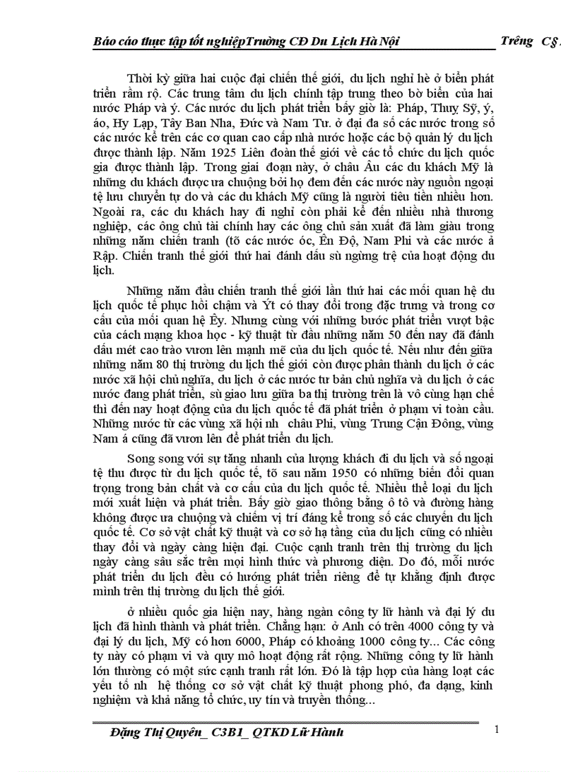 image for page Báo cáo thực tập tốt nghiệp Trường CĐ Du Lịch Hà Nội