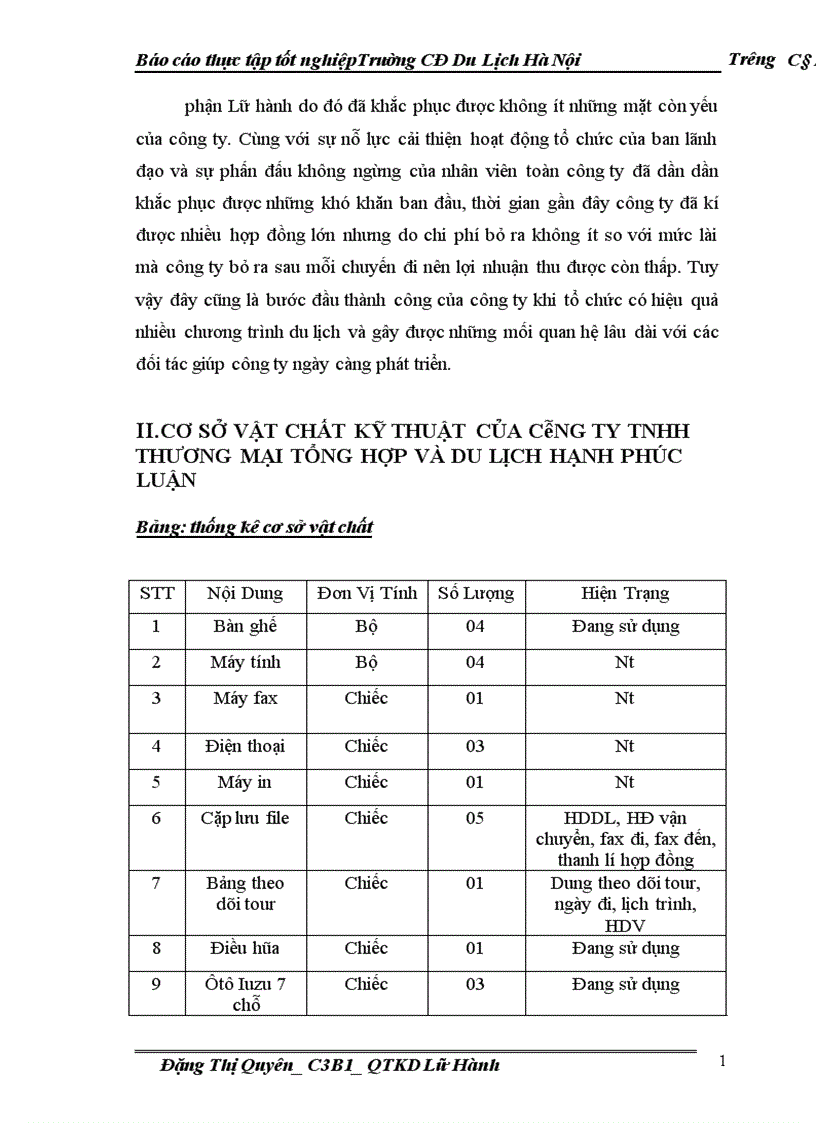 image for page Báo cáo thực tập tốt nghiệp Trường CĐ Du Lịch Hà Nội