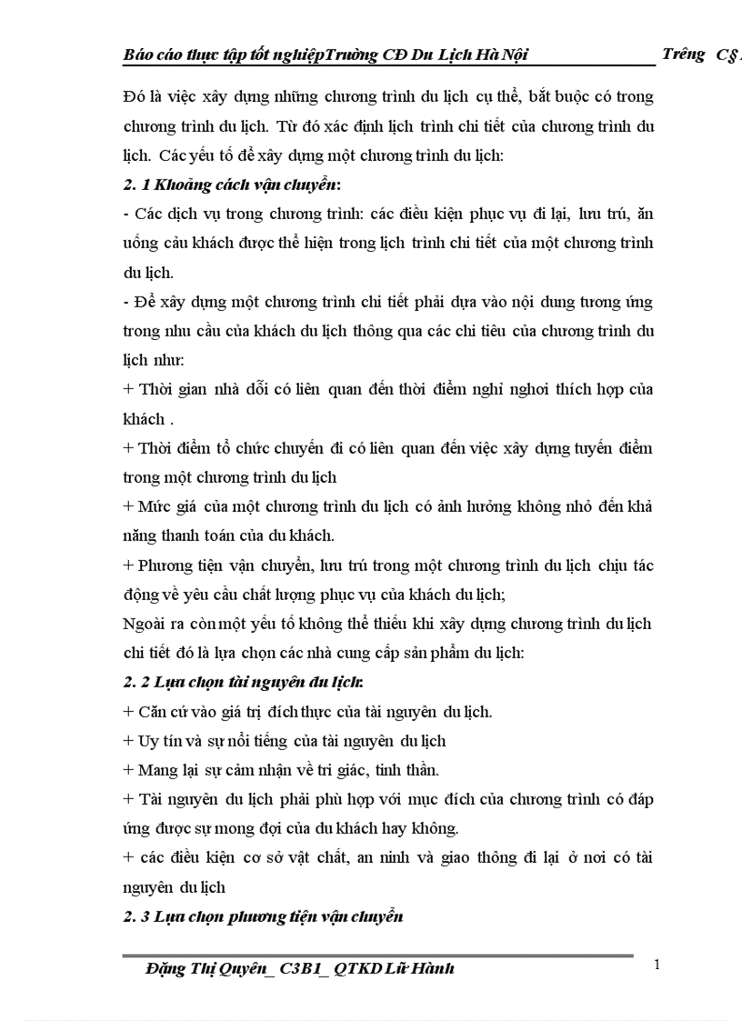 image for page Báo cáo thực tập tốt nghiệp Trường CĐ Du Lịch Hà Nội