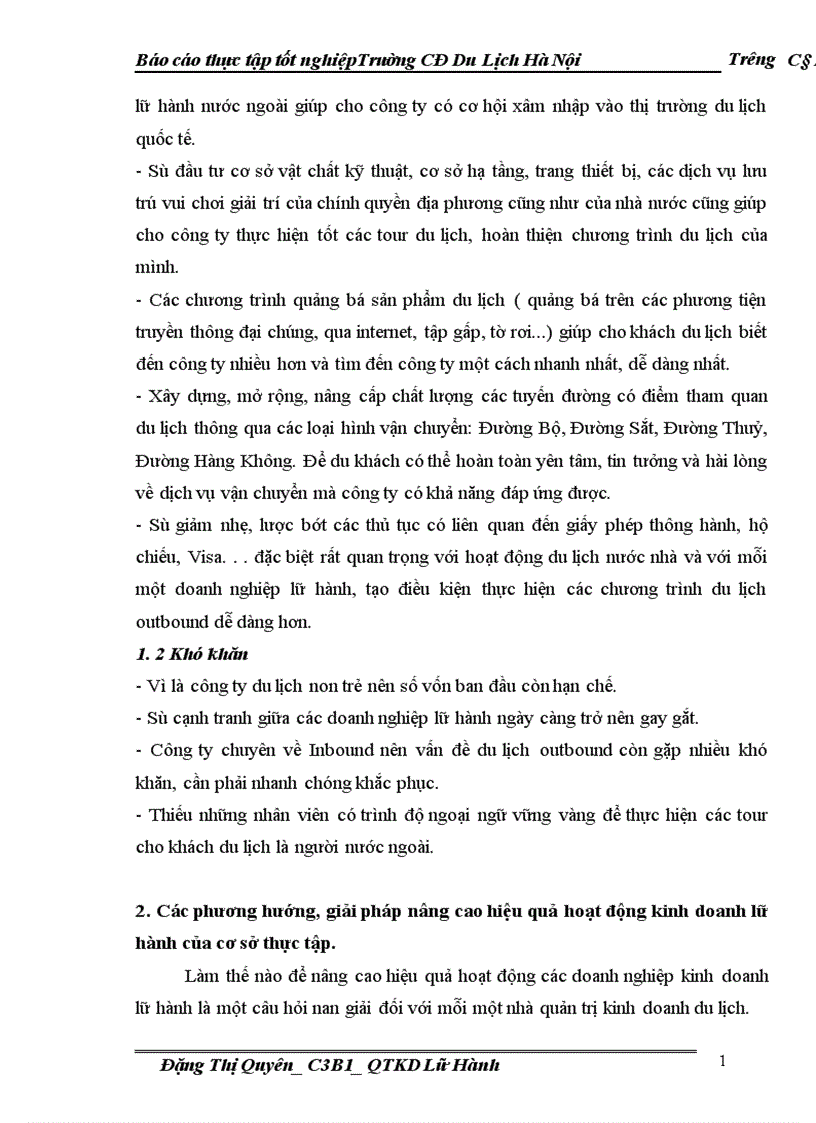 image for page Báo cáo thực tập tốt nghiệp Trường CĐ Du Lịch Hà Nội