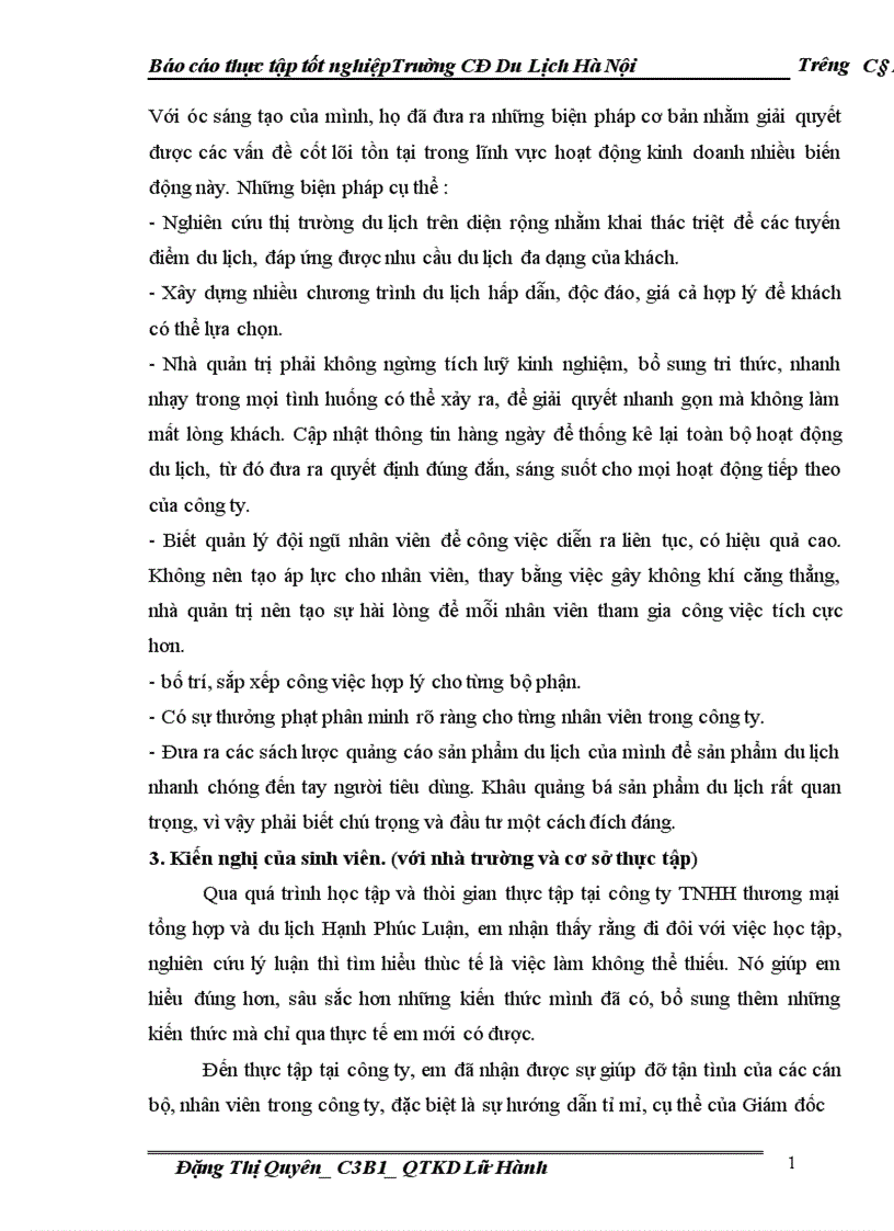 image for page Báo cáo thực tập tốt nghiệp Trường CĐ Du Lịch Hà Nội