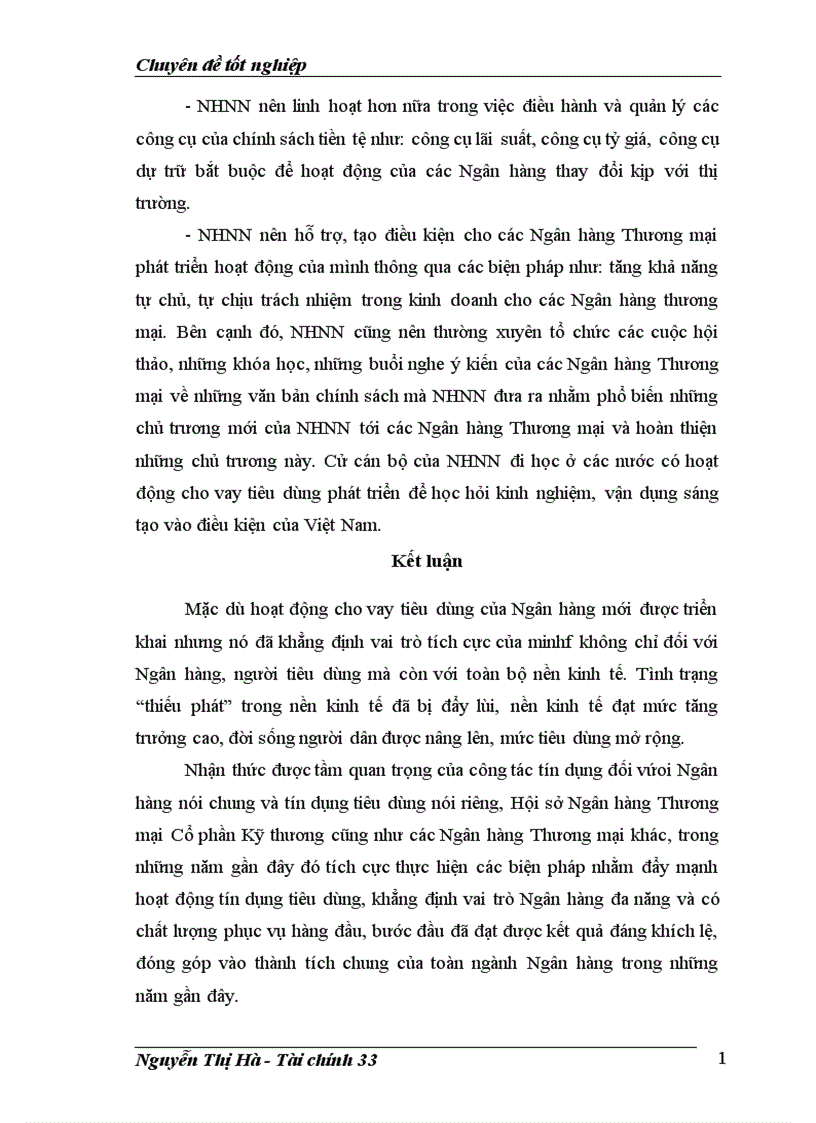 image for page Những vấn đề chung về cho vay tiêu dùng của Ngân hàng Thương mại Cổ phần Kỹ Thương
