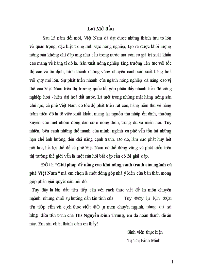 image for page Giải pháp để nâng cao khả năng cạnh tranh của ngành cà phê Việt Nam