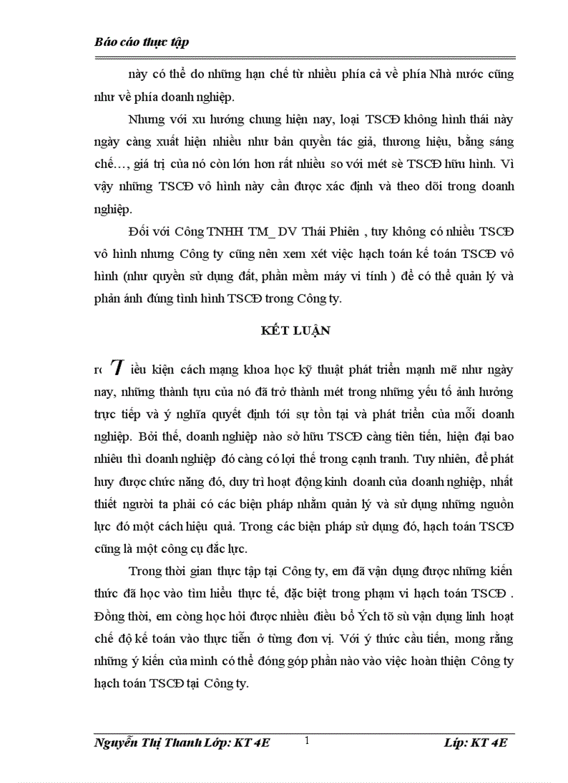 image for page Hạch toán kế toán TSCĐ tại công ty TNHH TM DV Thái Phiên