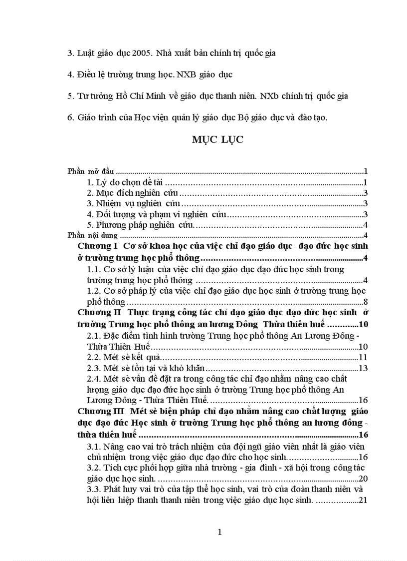 image for page Thực trạng công tác chỉ đạo giáo dục đạo đức học sinh ở trường Trung học phổ thông An Lương Đông Thừa thiên Huế