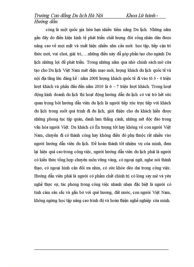 image for page Hoạt động của bộ phận hướng dẫn viên trong công ty thương mại và du lịch bắc á