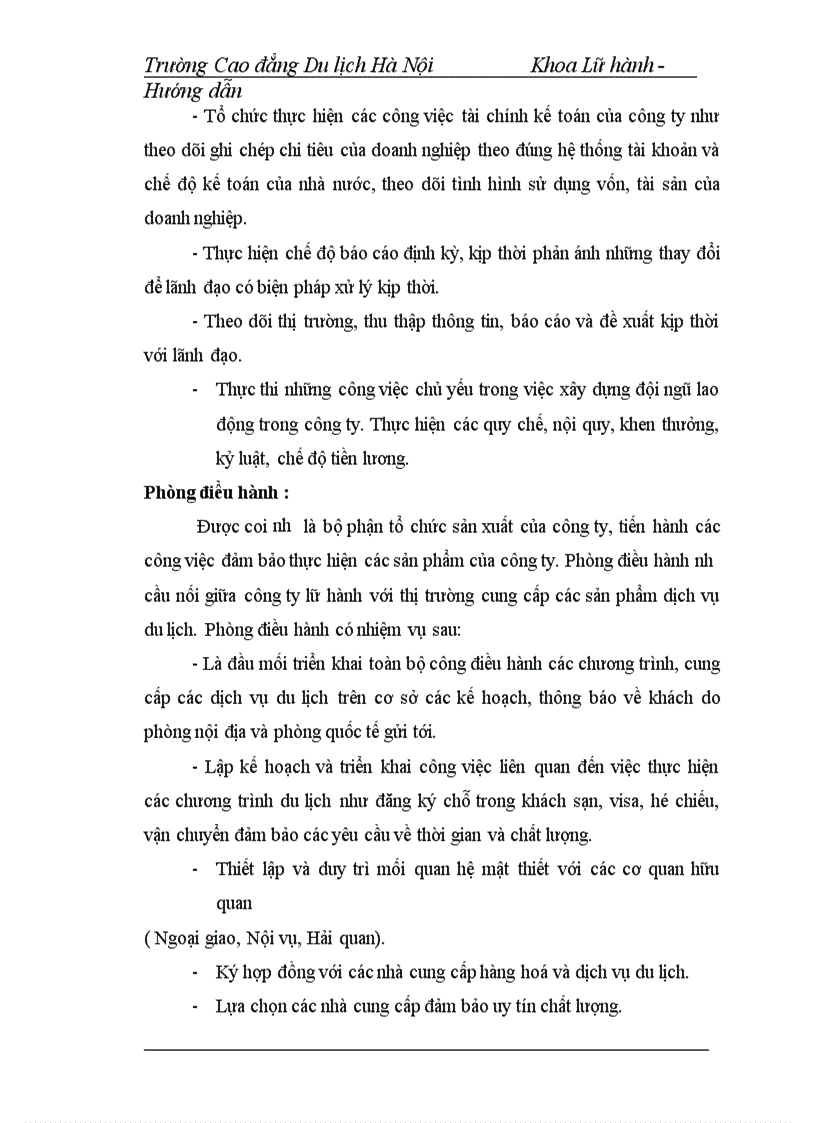 image for page Hoạt động của bộ phận hướng dẫn viên trong công ty thương mại và du lịch bắc á