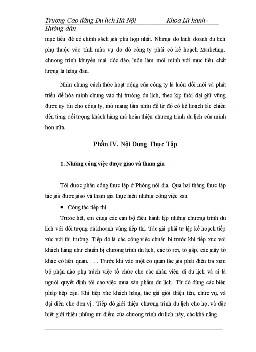 image for page Hoạt động của bộ phận hướng dẫn viên trong công ty thương mại và du lịch bắc á