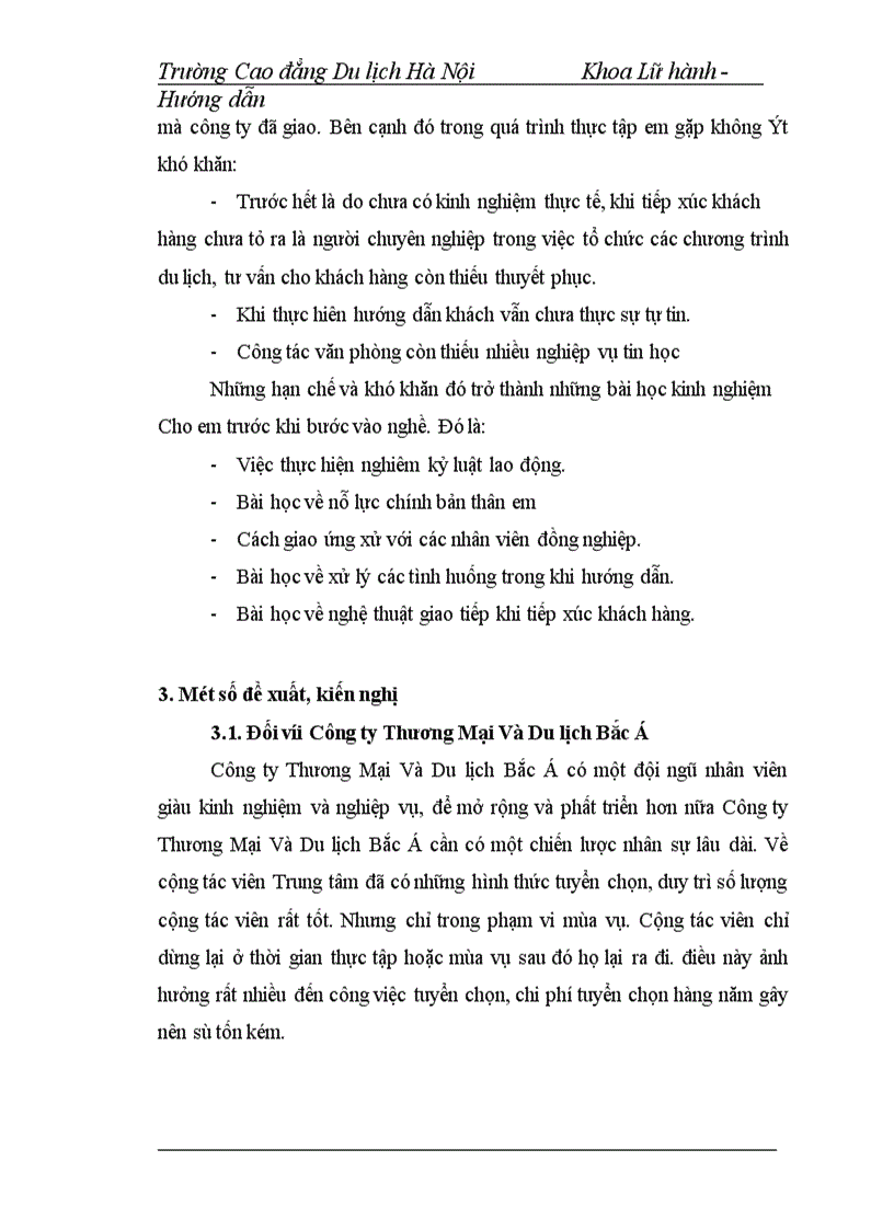 image for page Hoạt động của bộ phận hướng dẫn viên trong công ty thương mại và du lịch bắc á