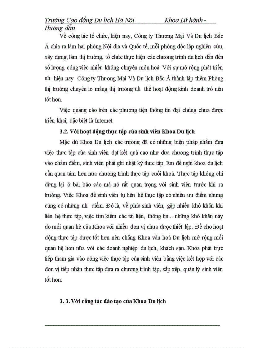 image for page Hoạt động của bộ phận hướng dẫn viên trong công ty thương mại và du lịch bắc á