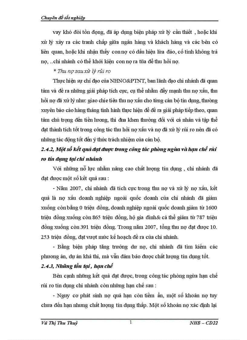 image for page Một số giải pháp phòng ngừa và hạn chế rủi ro tín dụng tại NHNO PTNT chi nhánh Hà Thành