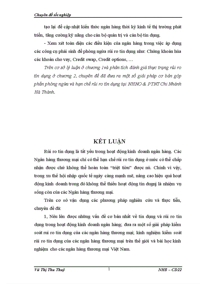 image for page Một số giải pháp phòng ngừa và hạn chế rủi ro tín dụng tại NHNO PTNT chi nhánh Hà Thành