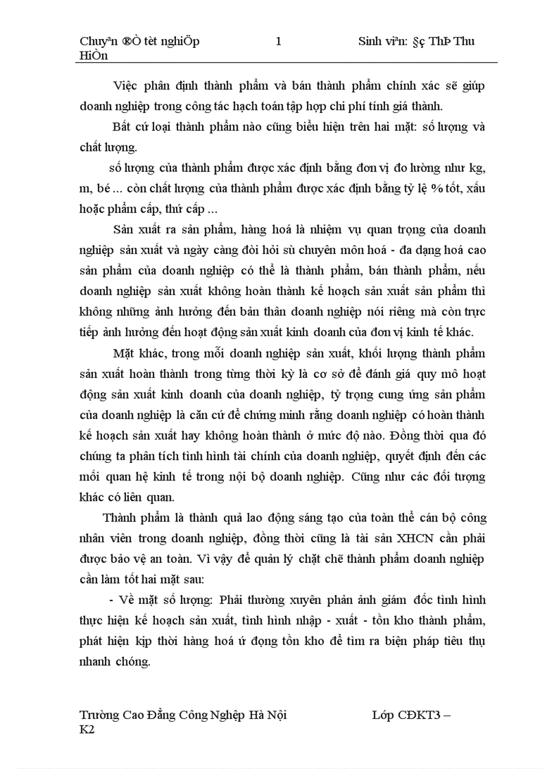 image for page Tổ chức công tác kế toán thành phẩm và tiêu thụ thành phẩm tại Công ty Cơ Khí Quang Trung 1
