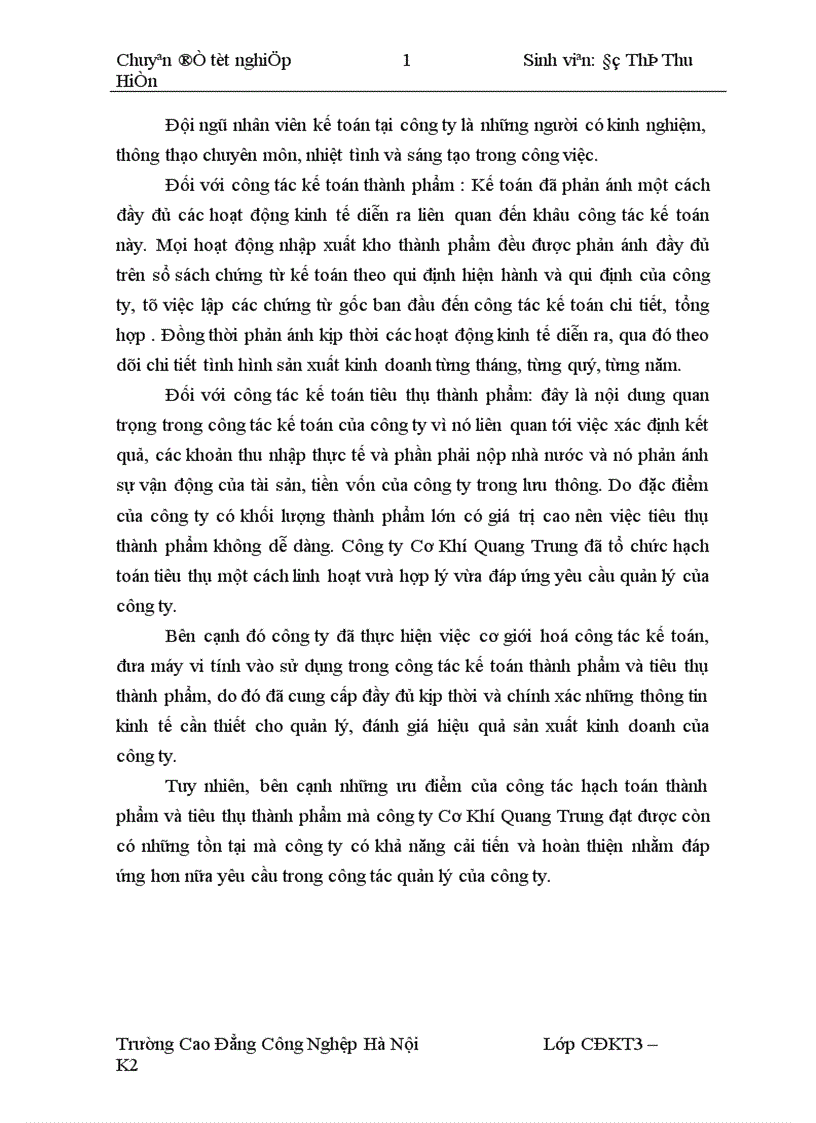 image for page Tổ chức công tác kế toán thành phẩm và tiêu thụ thành phẩm tại Công ty Cơ Khí Quang Trung 1