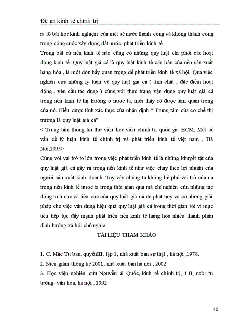 image for page Lý luận giá cả của Mác và sự vận dụng vào Việt Nam hiện nay