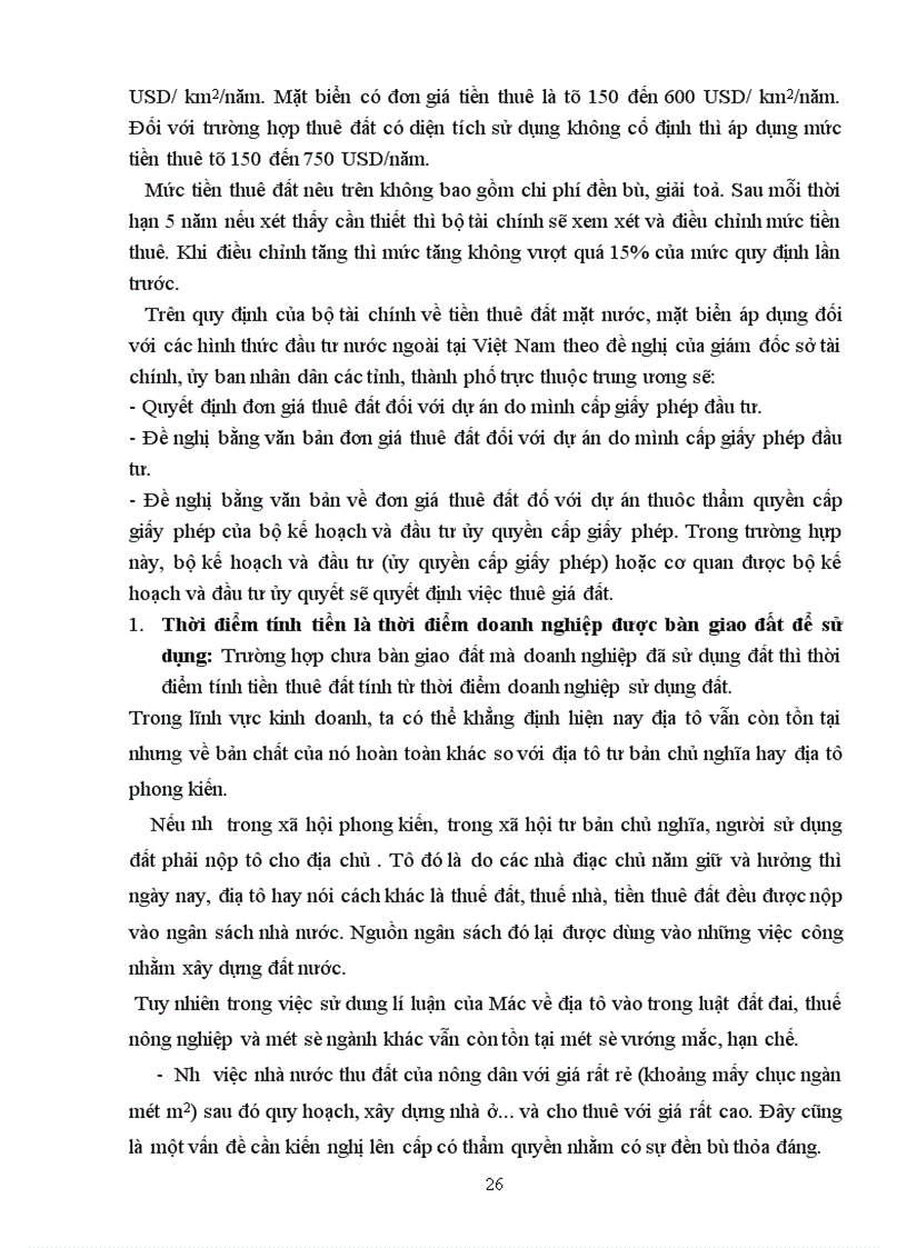 image for page Vận dụng lí luận về địa tô của Mac trong luật đất đai thuế nông nghiệp và việc thuê đất ở VIÊT NAM 1