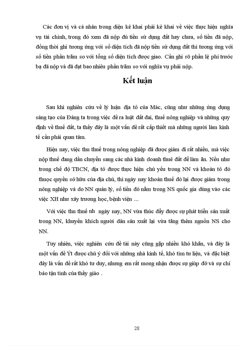 image for page Vận dụng lí luận về địa tô của Mac trong luật đất đai thuế nông nghiệp và việc thuê đất ở VIÊT NAM 1