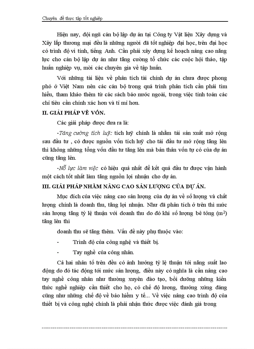 image for page Phân tích dự án đầu tư xây dựng tổ hợp sản xuất bê tông thương phẩm và bê tông đúc sẵn của Công ty vật liệu xây dựng và xây lắp thương mại Bộ thương mại 1