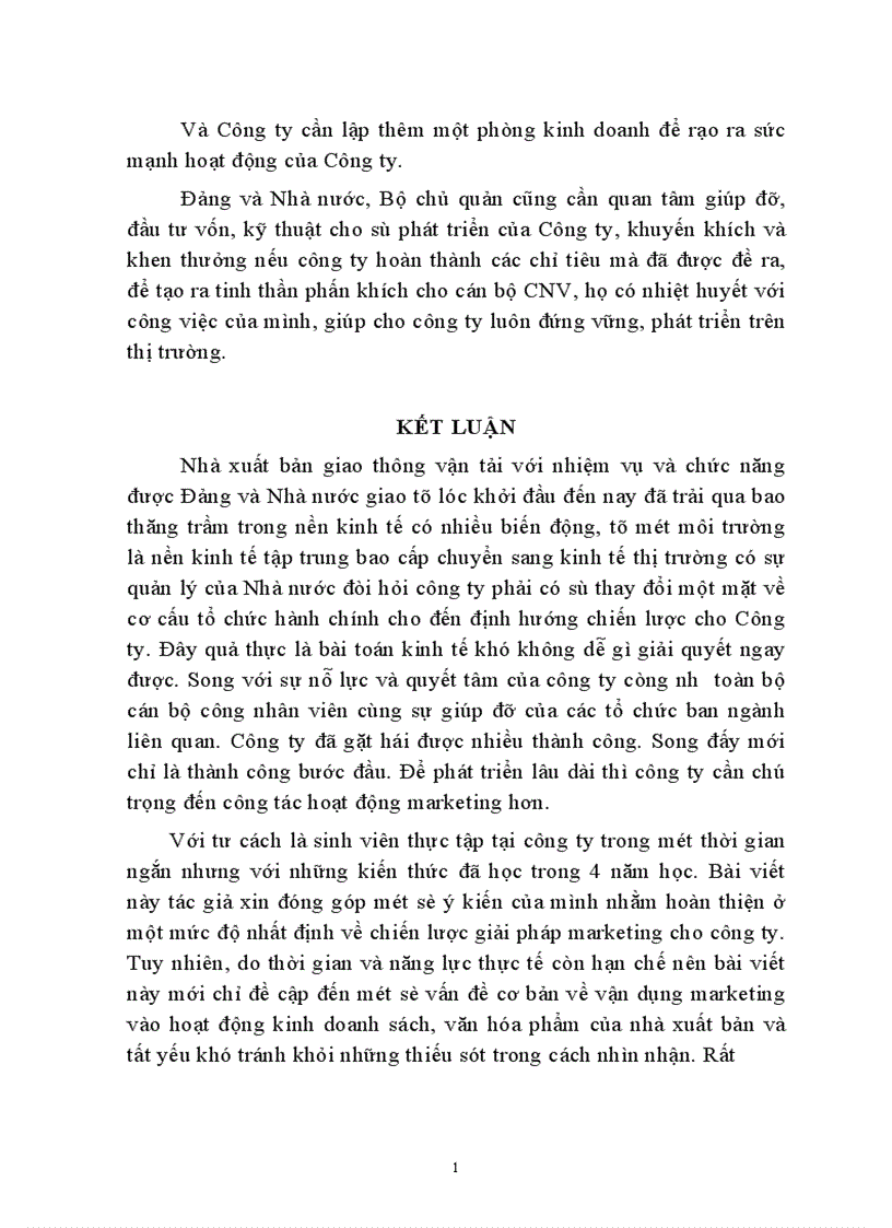 image for page Một số giải pháp marketing nhằm nâng cao hiệu quả sản xuất kinh doanh của Nhà xuất bản Giao thông vận tải 1