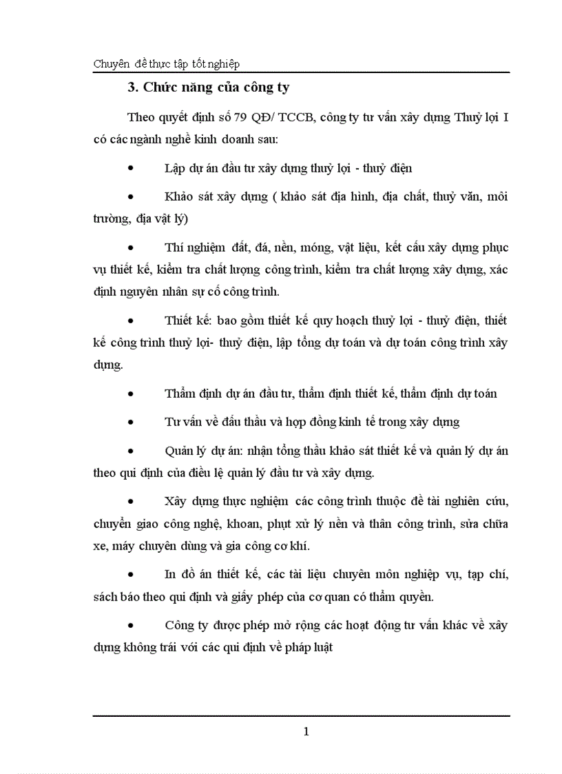 Một số biện pháp quản lý nhằm nâng cao chất lượng thiết kế tại công ty Tư Vấn và Xây Dựng Thuỷ Lợi 1