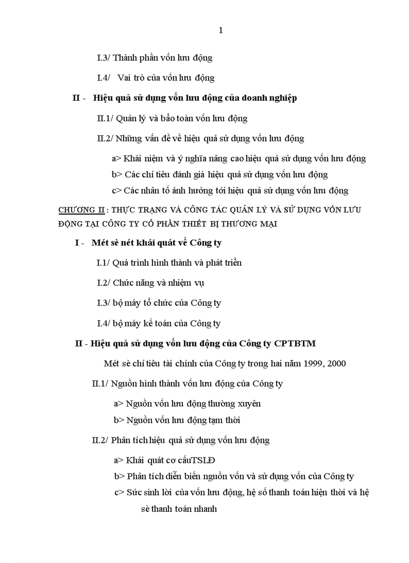 image for page Vốn lưu động và hiệu quả sử dụng vốn lưu động tại Công ty Cổ phần Thiết bị thương mại