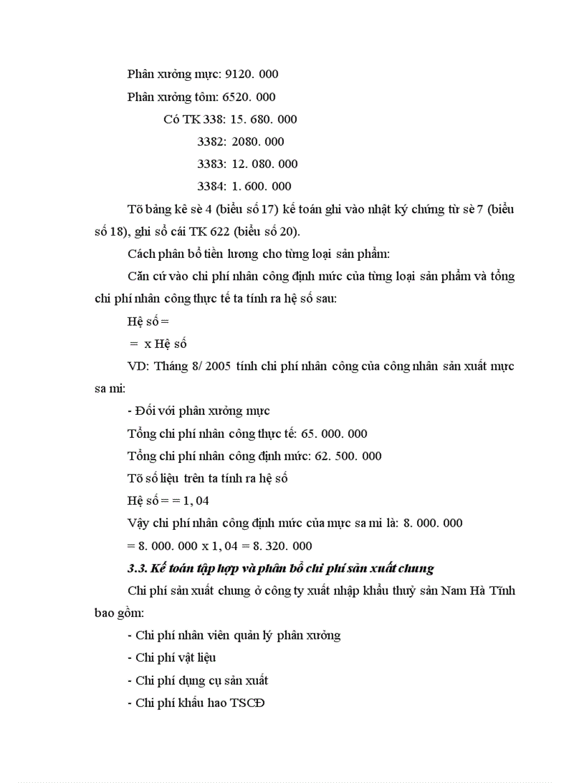image for page Tổ chức công tác kế toán tổng hợp chi phí sản xuất và tính giá thành sản phẩm ở công ty xuất nhập khẩu thuỷ sản nam Hà Tĩnh 1