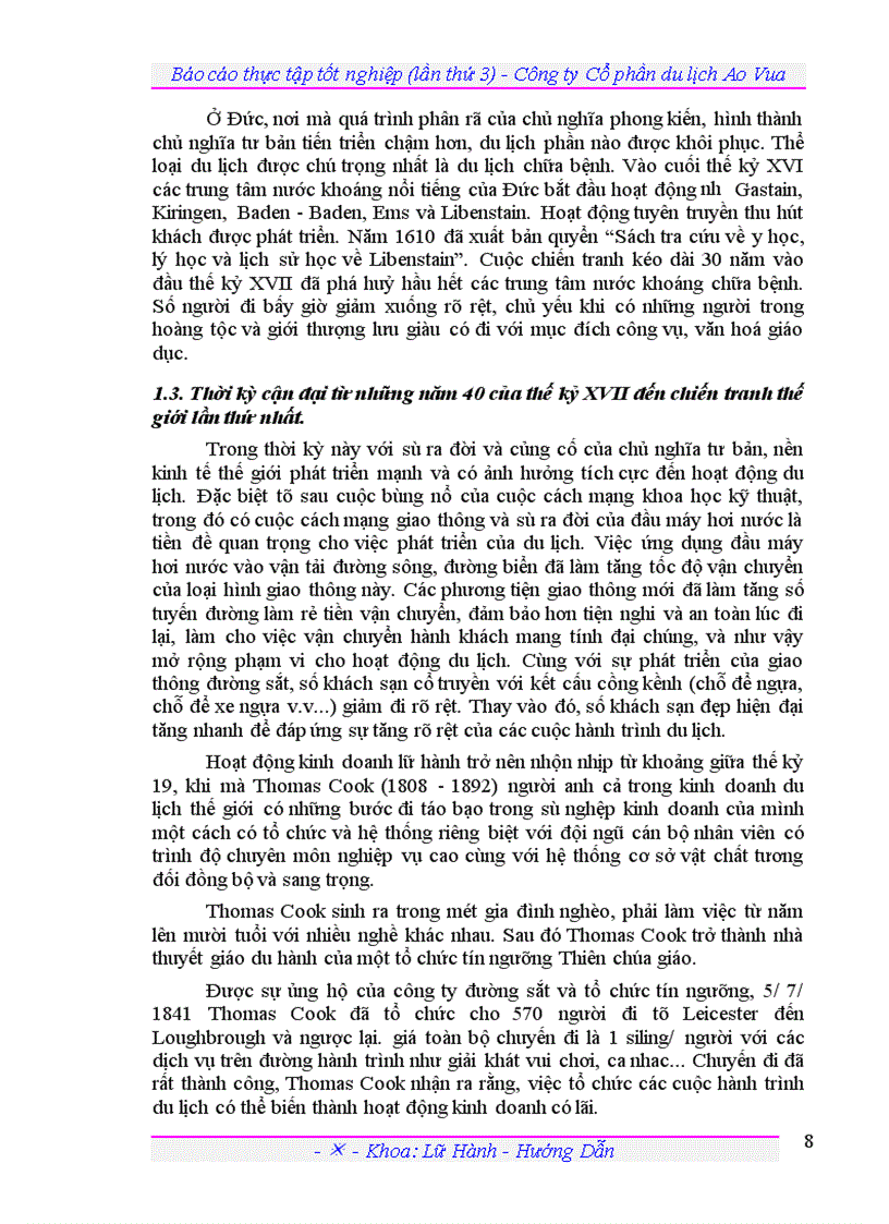 image for page Hoạt động kinh doanh lữ hành của công ty cổ phần du lịch Ao Vua