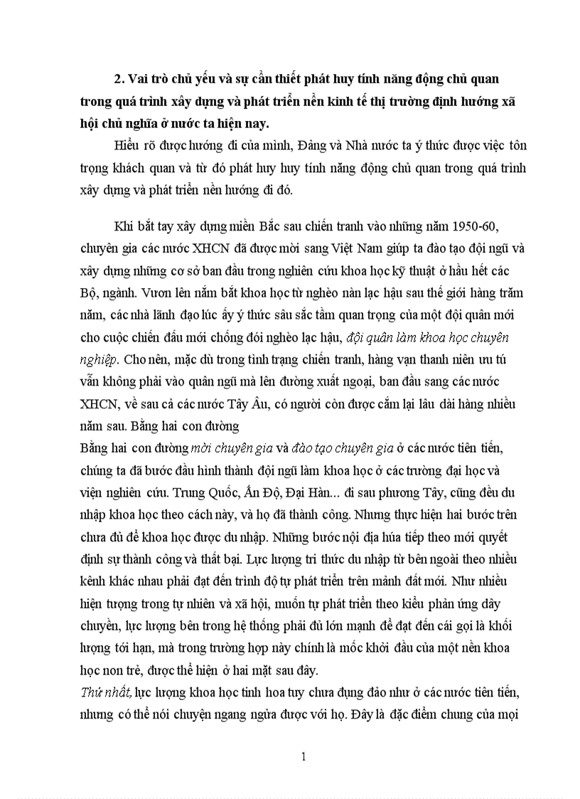 image for page Sự cần thiết phát huy tính năng động chủ quan trong quá trình xây dựng và phát triển nền kinh tế thị trường định hướng x hội chủ nghĩa ở nước ta hiện nay