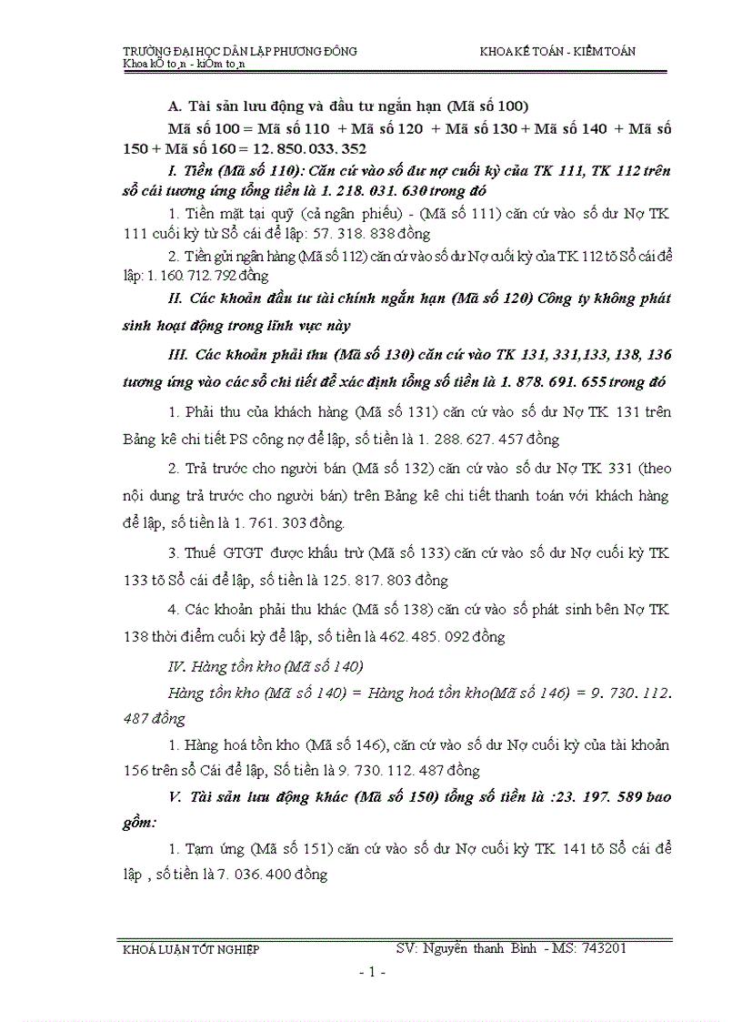 image for page Lập kiểm tra và phân tích các chỉ tiêu tài chính chủ yếu trên Báo cáo tài chính với việc tăng cường quản lý doanh nghiệp tại Công Ty TNHH XNK Nam Kỳ