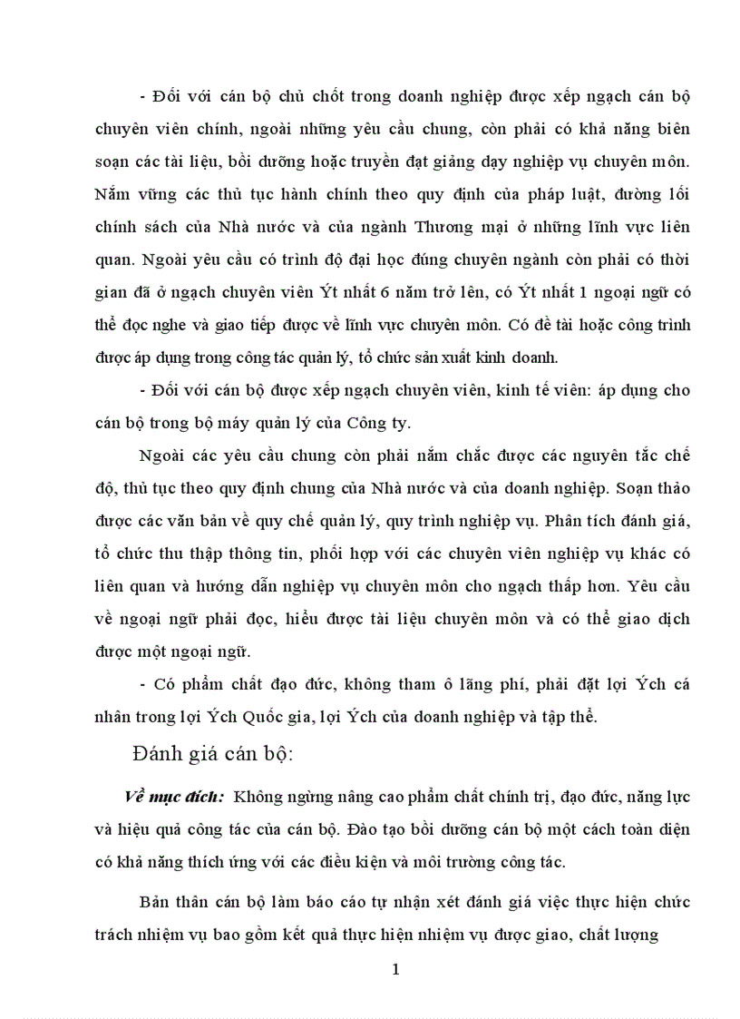 image for page Thực trạng cán bộ và công tác cán bộ ở Công ty Thương mại Khách sạn Đống Đa 1