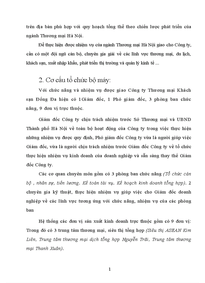 image for page Thực trạng cán bộ và công tác cán bộ ở Công ty Thương mại Khách sạn Đống Đa 1