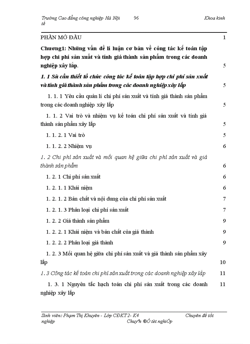 image for page Hoàn thiện công tác kế toán tập hợp chi phí sản xuất và tính giá thành sản phẩm xây lắp tại Xí nghiệp xây lắp H36 Công ty xây lắp hoá chất 1