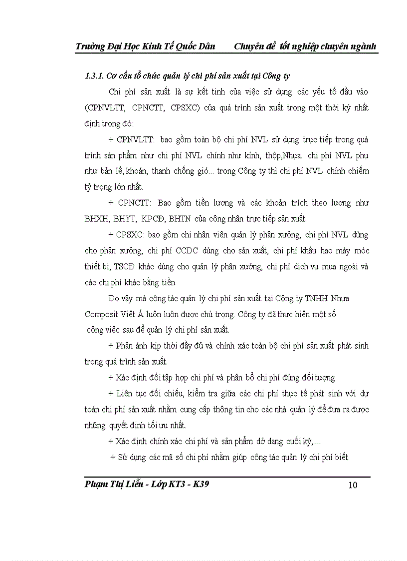 image for page Hoàn thiện công tác xác định chi phí sản xuất và tính giá thành sản phẩm tại Công ty TNHH Nhựa Composit Việt Á