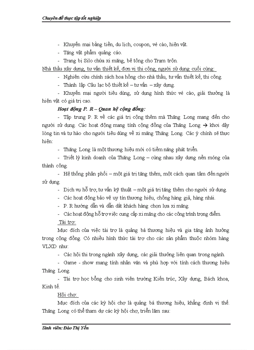 image for page Hoạt động truyền thông trong chiến lược phát triển thương hiệu của công ty cổ phần xi măng Thăng Long