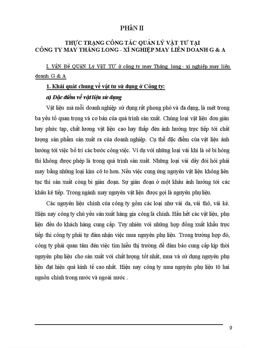 image for page Công tác quản lý vật tư tại Công ty may Thăng Long Xí nghiệp may liên doanh G A