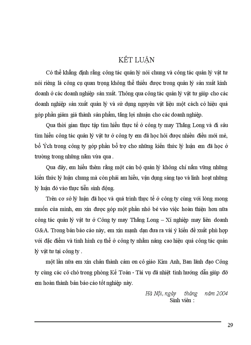 image for page Công tác quản lý vật tư tại Công ty may Thăng Long Xí nghiệp may liên doanh G A