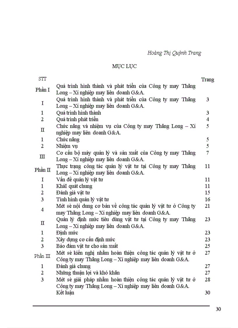 image for page Công tác quản lý vật tư tại Công ty may Thăng Long Xí nghiệp may liên doanh G A