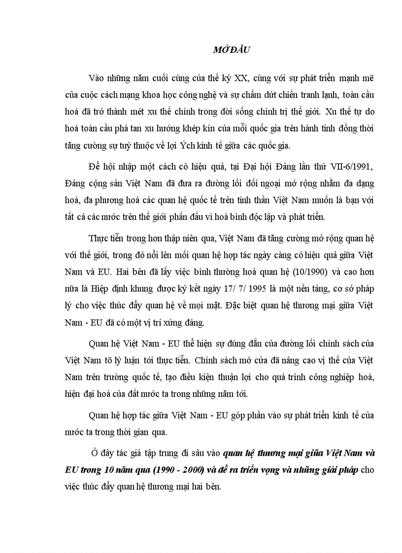 image for page quan hệ thương mại giữa Việt Nam và EU trong 10 năm qua 1990 2000 triển vọng và những giải pháp