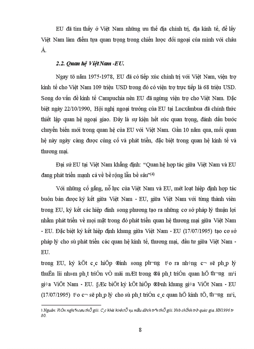 image for page quan hệ thương mại giữa Việt Nam và EU trong 10 năm qua 1990 2000 triển vọng và những giải pháp