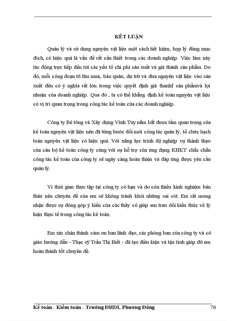 image for page Tổ chức công tác kế toán nguyên vật liệu tại công ty bê tông và xây dựng Vĩnh Tuy 1