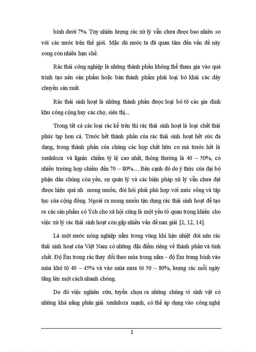 image for page Phân lập tuyển chọn và nghiên cứu các yếu tố ảnh hưởng đến khả năng sinh tổng hợp xenlulaza của một số chủng vi sinh vật nhằm ứng dụng xử lý phế thải ligno xenluloza 1