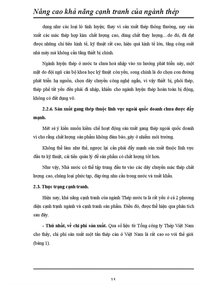 image for page Nâng cao khả năng cạnh tranh của ngành thép nước ta trong qúa trình hội nhập khu vực và quốc tế