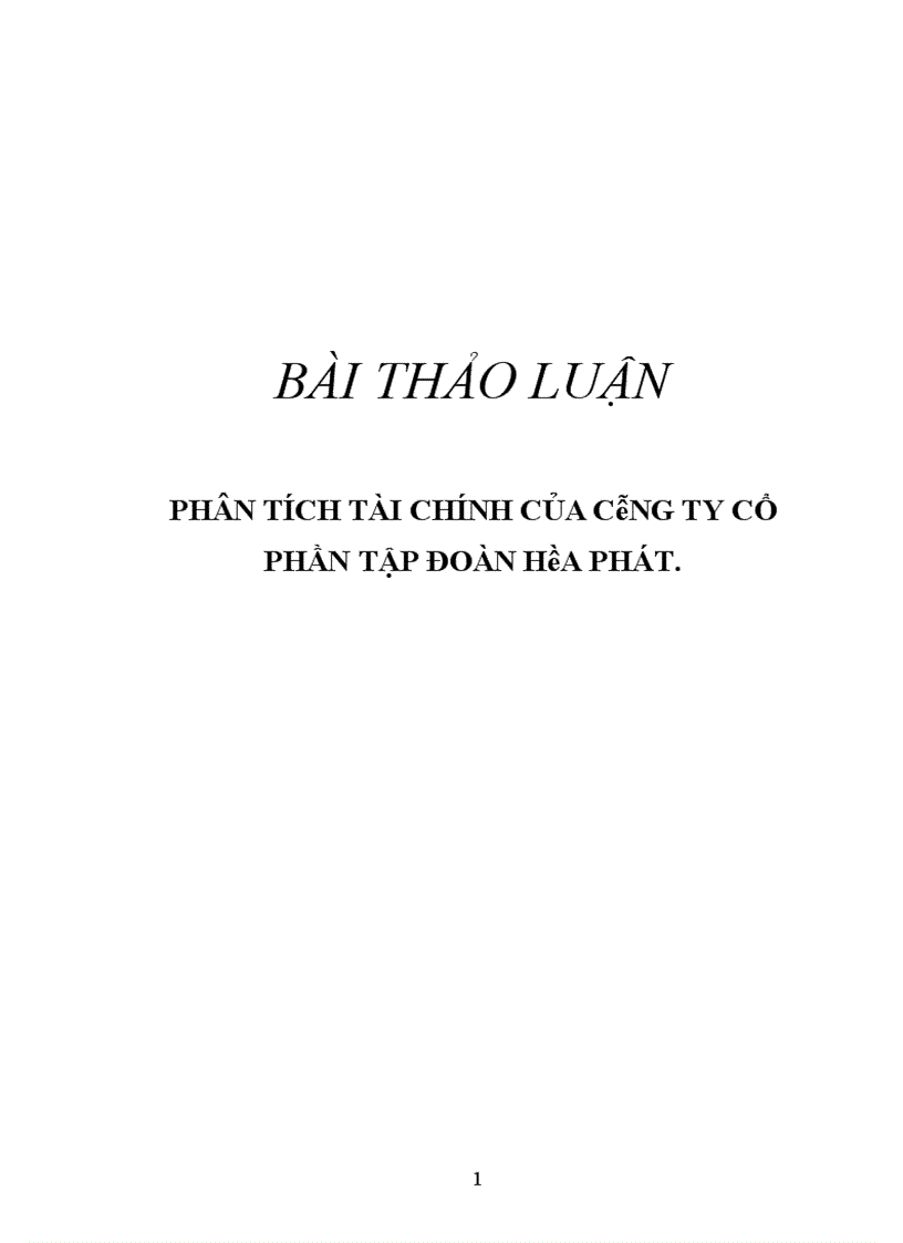 Phân tích tài chính của công ty cổ phần tập đoàn hòa phát