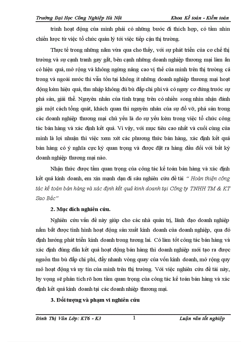 image for page Hoàn thiện công tác kế toán bán hàng và xác định kết quả kinh doanh tại Công ty TNHH TM KT Sao Bắc