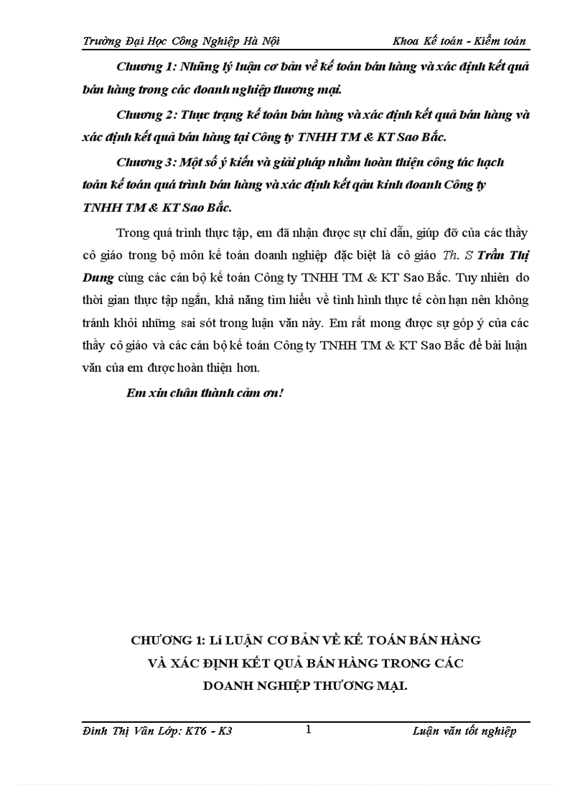 image for page Hoàn thiện công tác kế toán bán hàng và xác định kết quả kinh doanh tại Công ty TNHH TM KT Sao Bắc